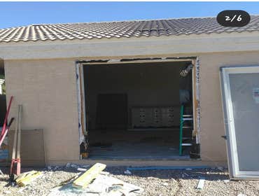 Photos by Concrete With Love, Inc #1 Closed open carport into ,single car garage