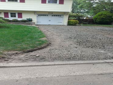Photos by Blue Stone Landscaping LLC #24 Driveway: Belgium block and asphalt installation.