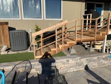 Pool Access Stairs and Landing Ed and Janet Valbert pool access stairs and landing