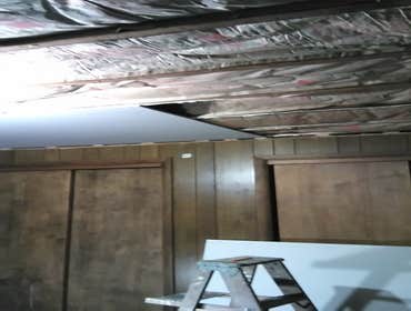 Plaster Ceiling made into Drywall Ceiling with Grid for Cosmetic Effect