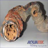 Rusted and corroded galvanized pipe