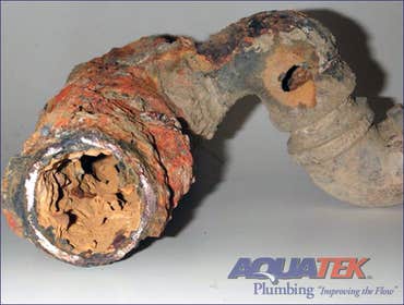Rusted and corroded galvanized pipe