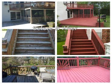 Stain wood deck