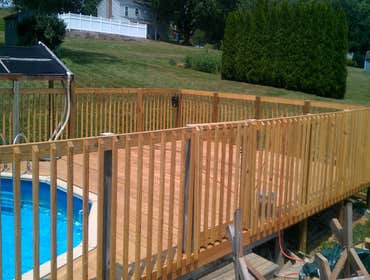 Project photos from Kauffman Property Services Above ground pool deck