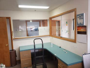 CUSTOM MILLWORK Custom semi-floating millwork at medical office