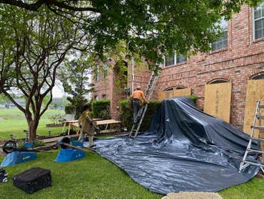 Property protection before roof install