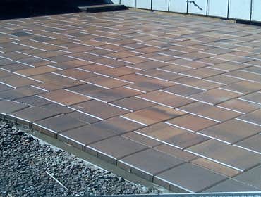 Paver patio, on Concrete.