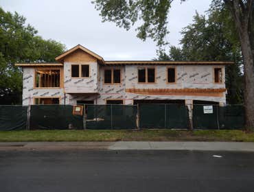 New Construction - Framing by JL Crater in the North Suburbs New 2 story home being framed in Harwood Heights by JL Crater