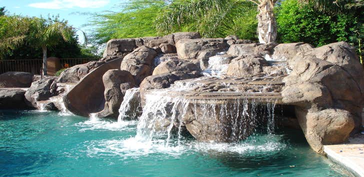Waterfall Grotto Slide 100 sf Waterfall Grotto with Slide