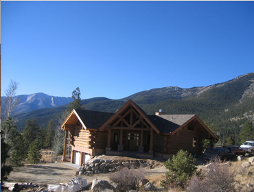 Custom English white pine log home