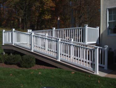 Decks Planned and built this 720 sq. ft. Deck to include handy cap ramp. Using all composite decking and railings.