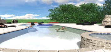 3D Design & Build Back Yard Pool & Living Space Design