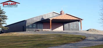 40'W X 60'L X 12'H Speciality Polebarn Building in Shoemakersville, Pennsylvania Project Overview
22′Wx22′L Porch Attached to Gable.
6/12 Pitch Attic 