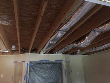 damaged ceiling in basement