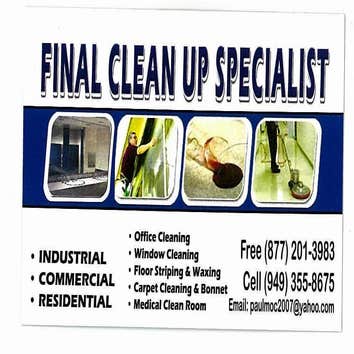 project orange county az tech post construction final clean specialist floorcare,restroom saitation,window cleaning,general office cleaning.