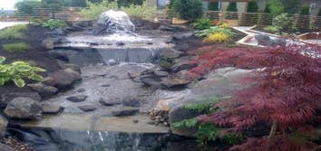 Waterfall with walkways
