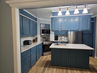 Full kitchen remodel(painted old cabinets)