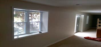 Basement remodel This basement was completely redone. We added windows by cutting through the 10in thick concrete. We build all new walls, hard-rocked 