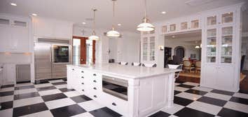 Black and white kitchen Awesome retro kitchen with unique features.