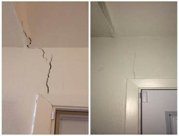 Crack before and after work