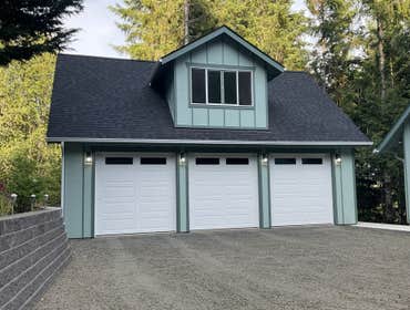 New Garage with Board & Batten Siding
