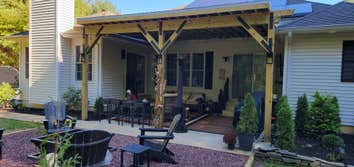 Pergola with tin roof
