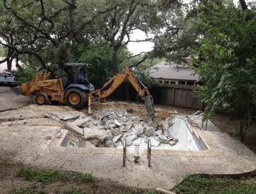 Swimming Pool Removal and Demolition San Antonio,Tx. Project 1 Removing your swimming pool is our specialty and we complete the job in a timely manner.