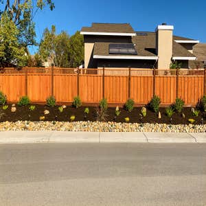 Board on Board Fence with Piano Key and Chamfered Posts