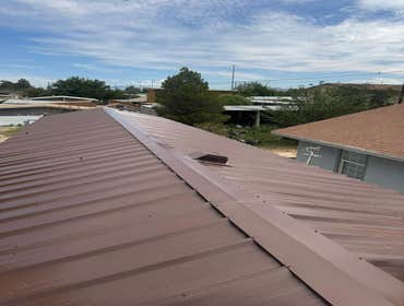 Custom standing seam metal roofing installation