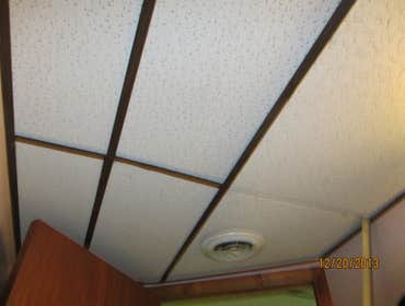 basement ceiling tile before