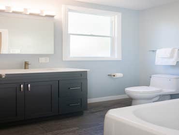 Berkeley Hill Bathroom Remodel Complete bathroom remodel. Shower has full length granite slabs.