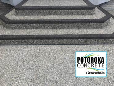Exposed aggregate walkway/steps Photo Potoroka Concrete