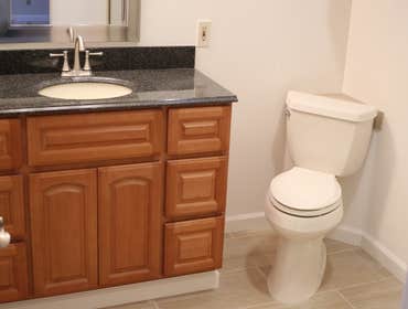 Bathroom Remodel From complete demolition, down to bare studs and joists, to finished remodel of bathroom.