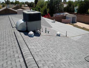 Residential asphalt shingles.
