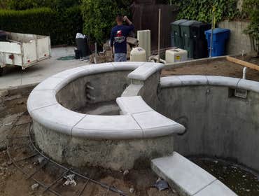 Light grey custom coping