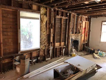 Plaster and Lathe Demoed in Living Room