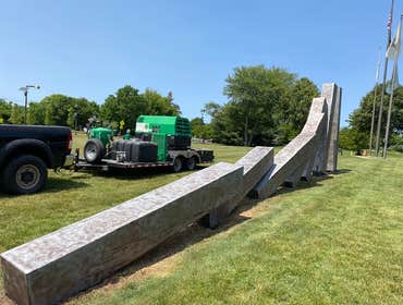 Photos by Northeast Eco Blasting #14 Bergen County Community College art pieces blasted clean