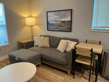 Photos by Casita Construction #2 462 sq ft garage remodels to a 1 bedroom adu with 1 bathroom, laundry area, and private parking.