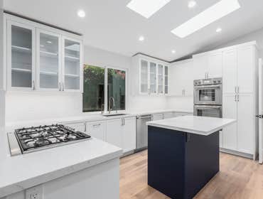 High-End Home Renovation | Los Gatos This Los Gatos complete home remodel features a thoughtfully designed family room seamlessly connected to a luxuri