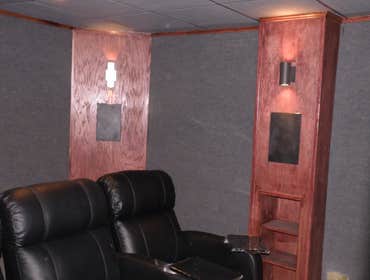 Photos from Vh improvement inc transforms a room in the basement into a media room