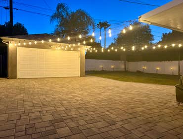 Backyard string lights