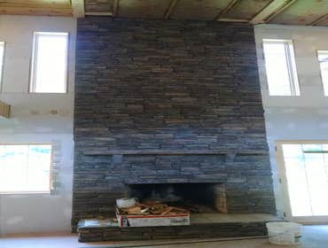 Great Room masonry fireplace