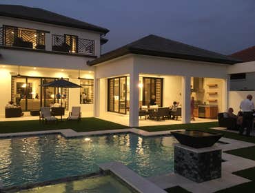 Photos by Mas Design Plan and Construction #1 New home, four bedrooms, study, cabana, 3 car garage