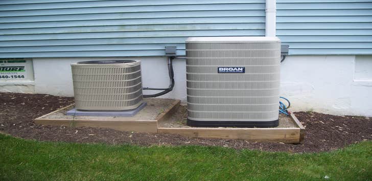 Rancher with split level dual system install Installed 1.5 ton, 14 seer split system with heat coil for addition and 2 ton 16 seer split system in exis