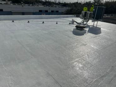 Commercial Roof Maintenance & Repair Silicone coating apply over existing Roof substrate to prevent leaks and elongate Roof life.