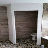Bathroom remodel Tile floor, heated floors, tile surround, tile walls.