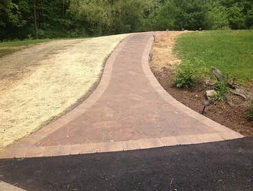 Flagstone paver sidewalk