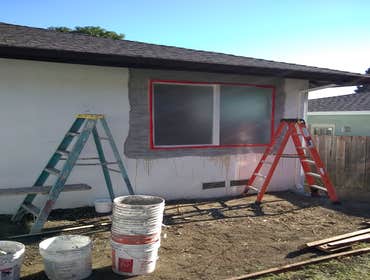 Window patches Sand finish texture match