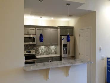 1600 Arch St This was a condo remodel project in a Center City high rise. We enlarged the kitchen and put in new cabinets, counters, appliances, marble
