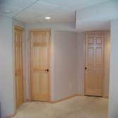 Finished Basement Finished a basement, framing, sheetrock, bathroom tile, bathroom vanity, ceiling tile, trim, doors and hardware.
